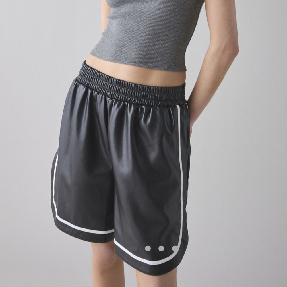 BDG Star Player Faux Leather Athletic Shorts
